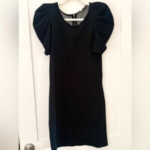 MAJE | black and white polka dot mini dress soft cotton blend size 3 (US L)